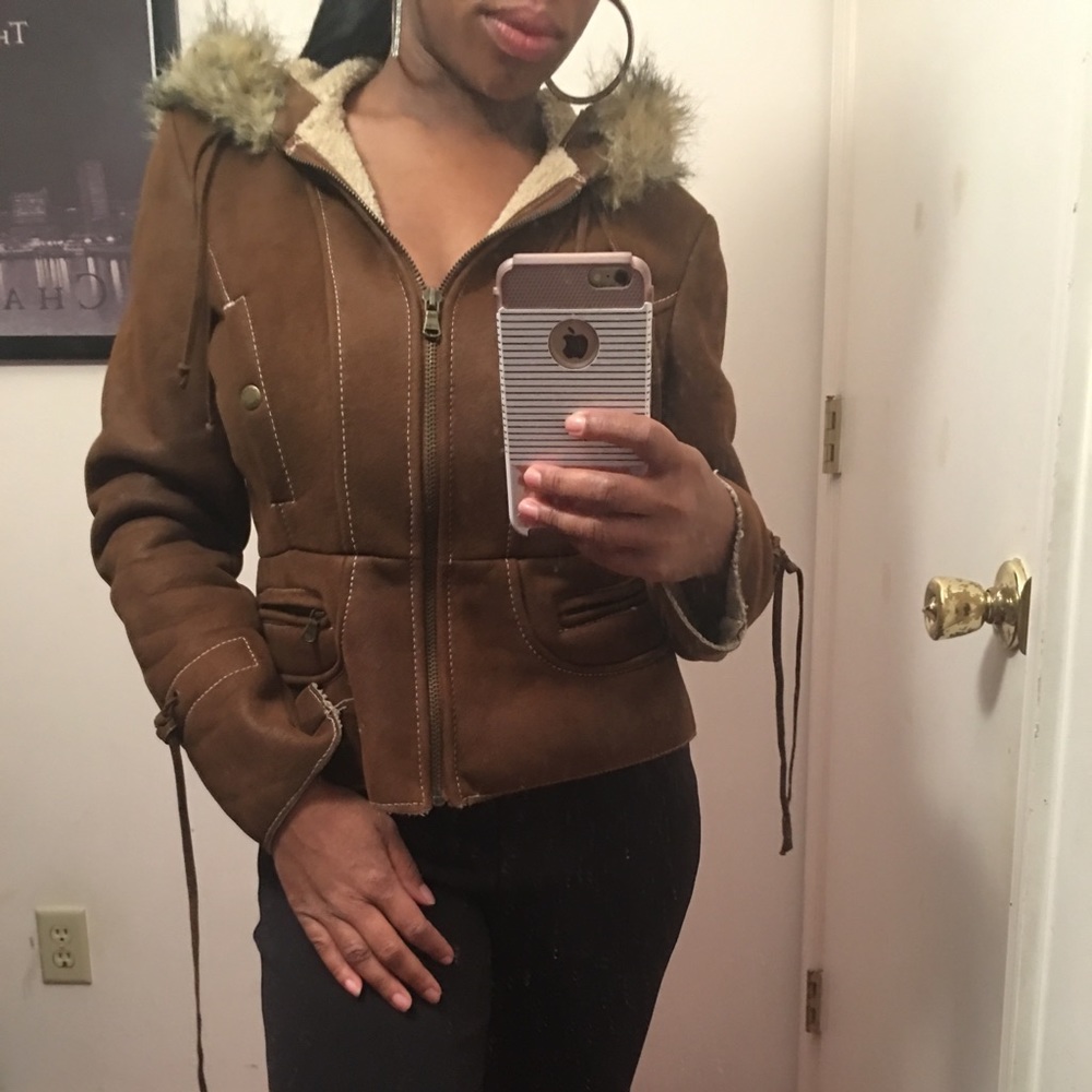 Guess Leather Fur Jacket